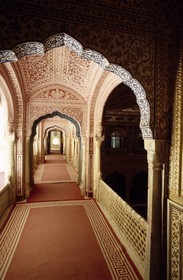 Inde, état du Rajasthan, région de Jaipur, Samode Palace, le Darbar hall