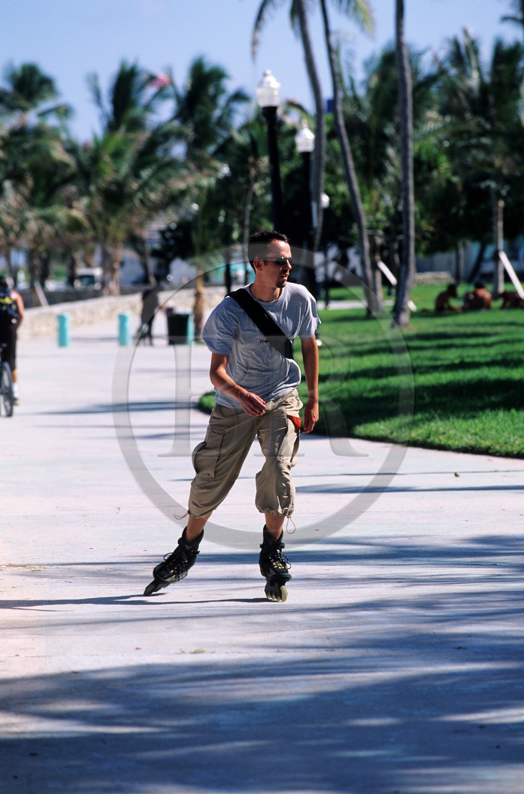 United States, Florida, Miami Beach, making rollerblade on Ocean drive