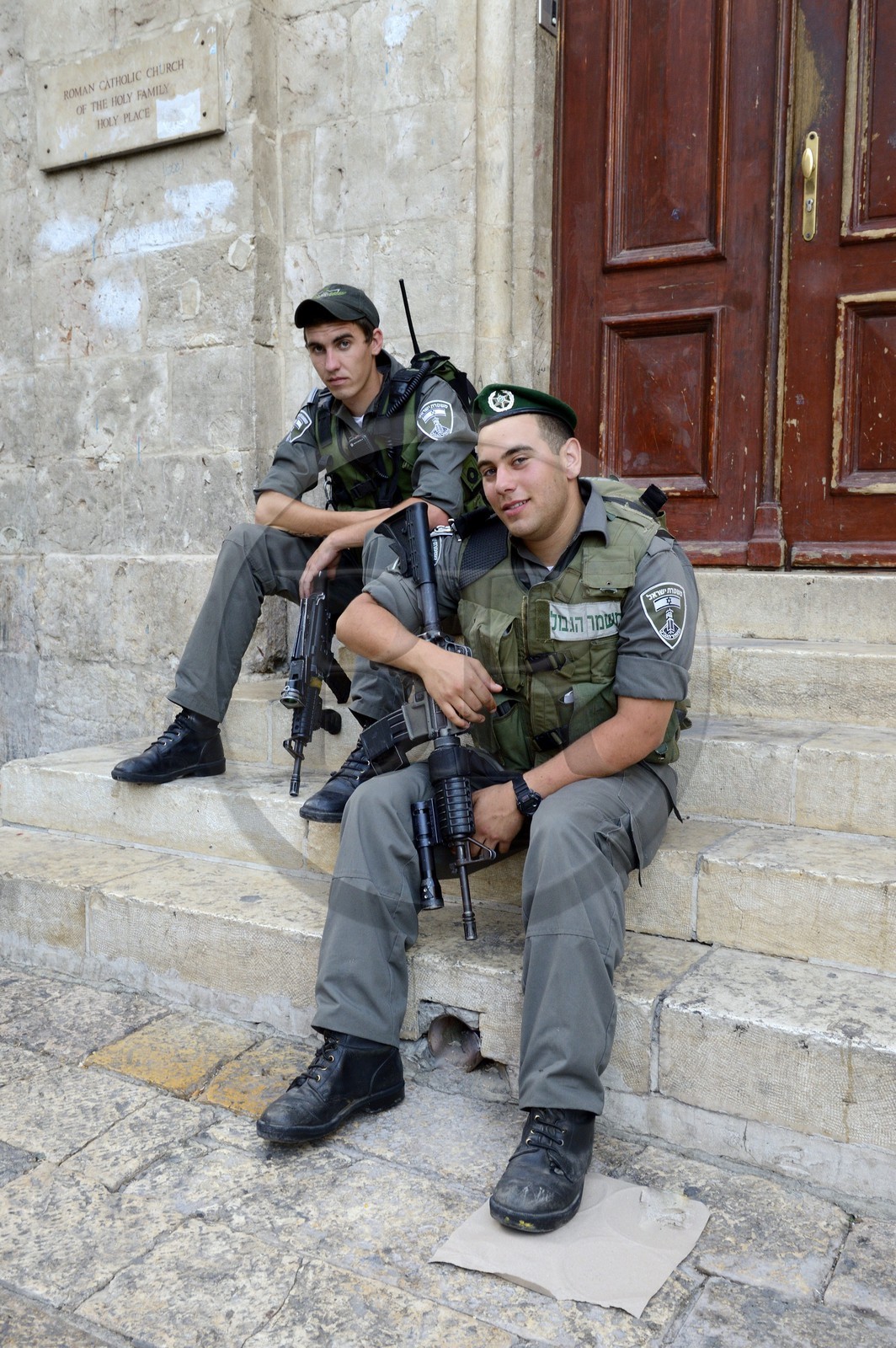 Israel, Jerusalem, holy city, the old town listed as World Heritage by UNESCO, military patrol in the muslim quarter