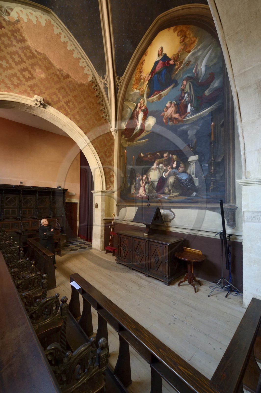 Croatie, Dalmatie, côte dalmate, Zadar, église et couvent Saint-François, salle de 1393 dans l'église pour le choeur pour les psaumes où se trouvait le Codex