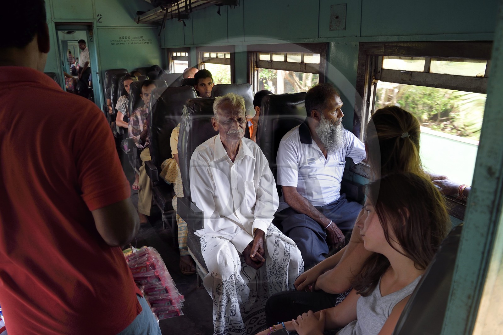 Sri Lanka, Province du Sud, train de Galle à Colombo
