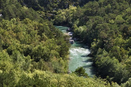 France, Alpes-de-Haute-Provence (04), Parc Naturel Régional du Verdon, les Gorges du Verdon en contrebas du village de Rougon et du Point Sublime
