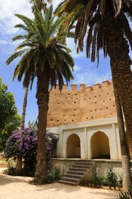 Maroc, région de l'Oriental, Oujda, le jardin du parc Lalla Meriem le long des remparts de la médina