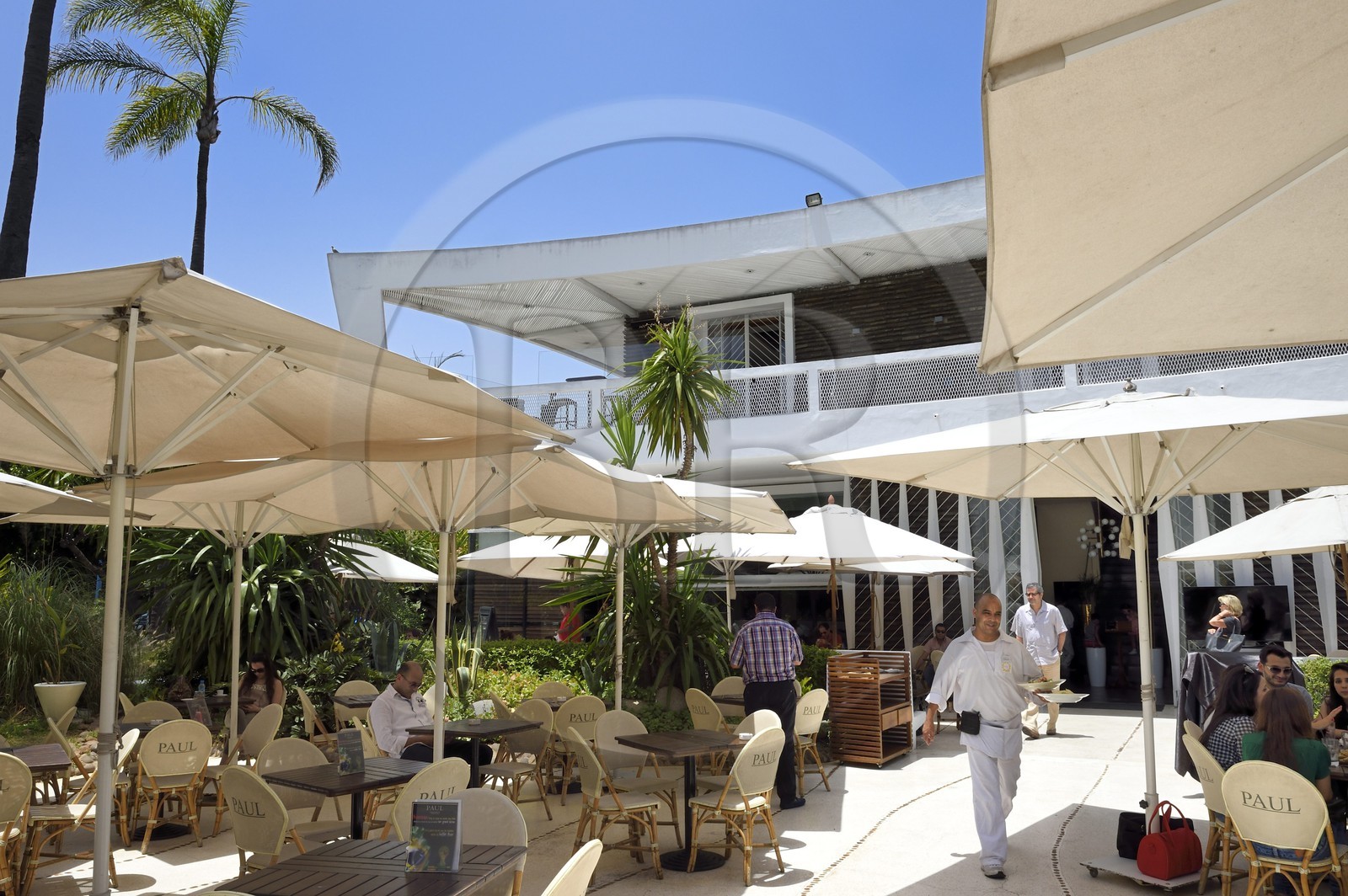 Morocco, Casablanca, Anfa district, villa Sami Suissa built by the architects Jean-François Zévaco and Paolo Messina en 1947, today the restaurant Chez Paul
