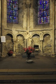 France, Paris, Saint Germain des Pres Church, Madonna and Child, unfinished statue of the 13th century