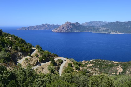 France, Corse-du-Sud (2A), Golfe de Porto, classé Patrimoine Mondial de l'UNESCO, Piana, anse de Ficajola