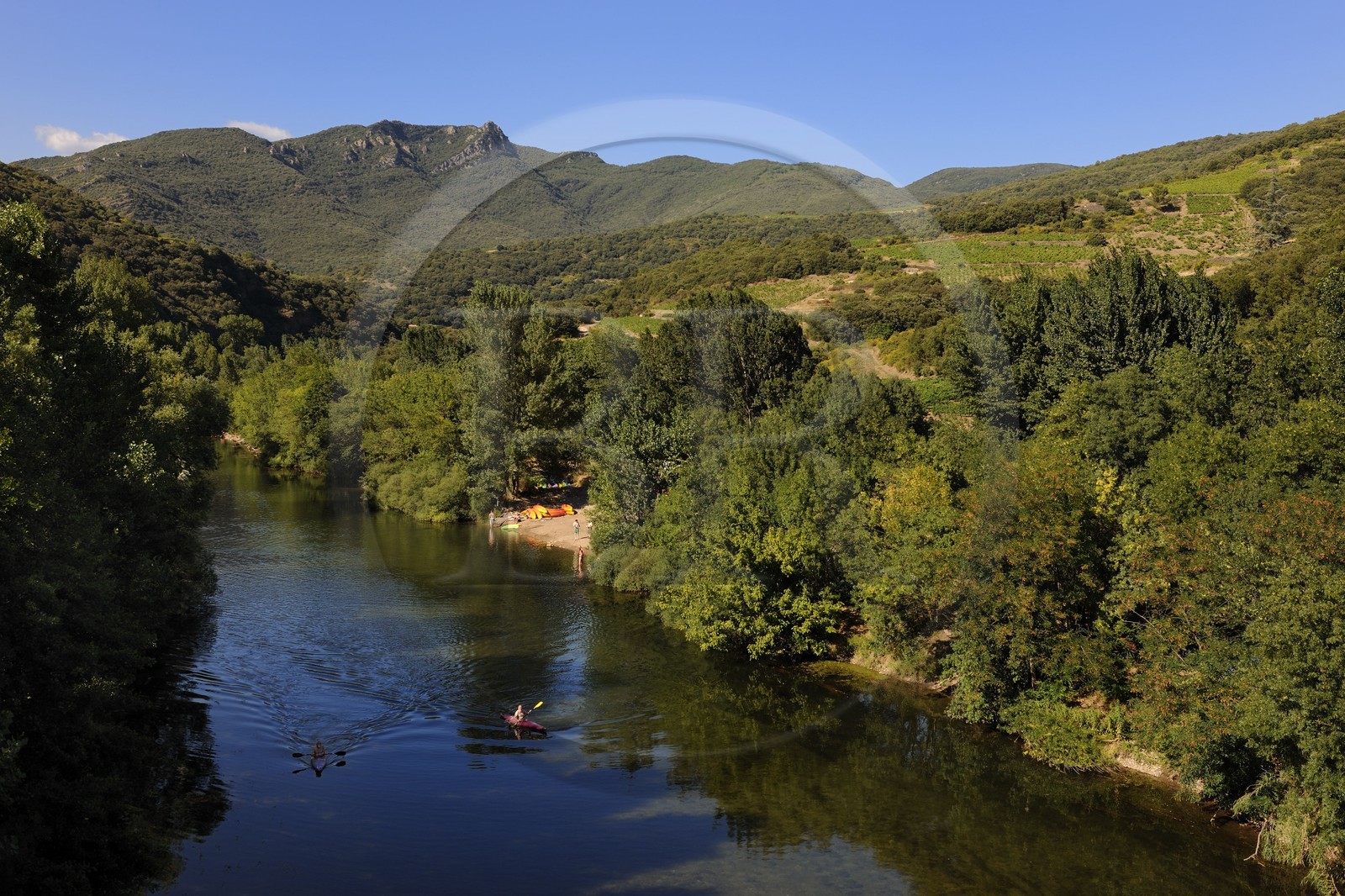 France, Hérault (34), vallée de l' Orb à Ceps, descente en canoë-kayak de la rivière Orb