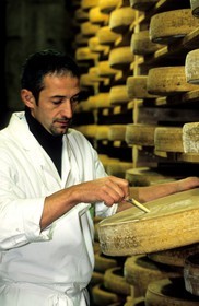 France, Doubs (25), Fort Saint Antoine, cave d'affinage du Comté de montagne