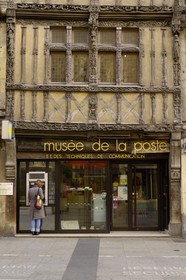 France, Calvados, Caen, Post office museum (Musée de la Poste) and communication technologies in a timber-framed house 16th century