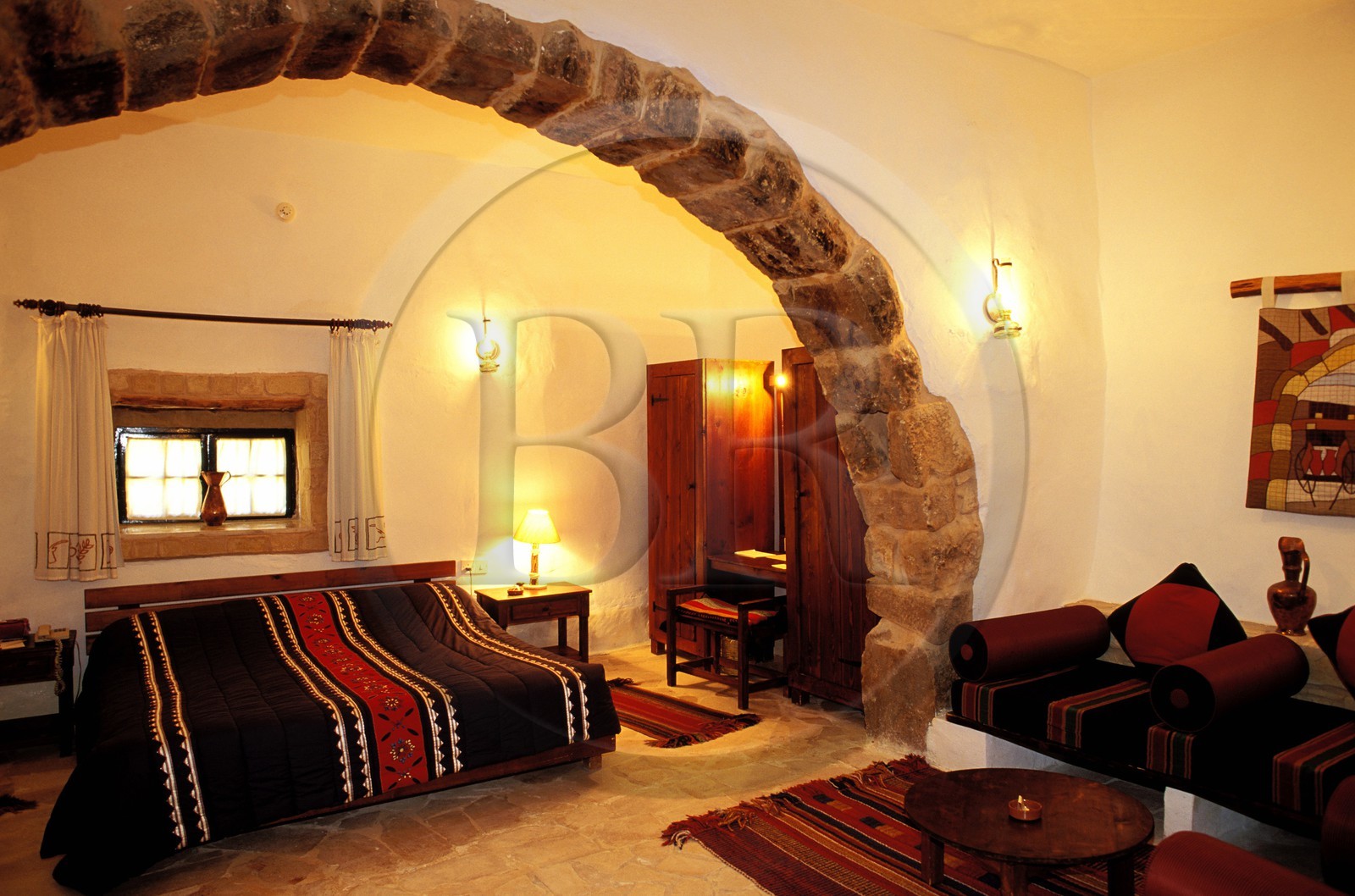 Jordan, Petra, room of the Taybet Zaman hotel (an old village transformed)