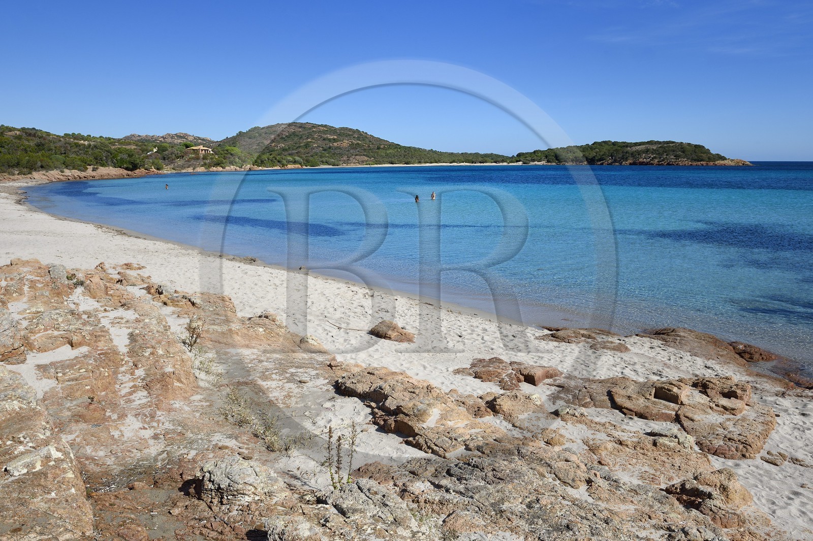 France, Corse-du-Sud (2A), Réserve Naturelle des Bouches de Bonifacio, baie et plage de Rondinara