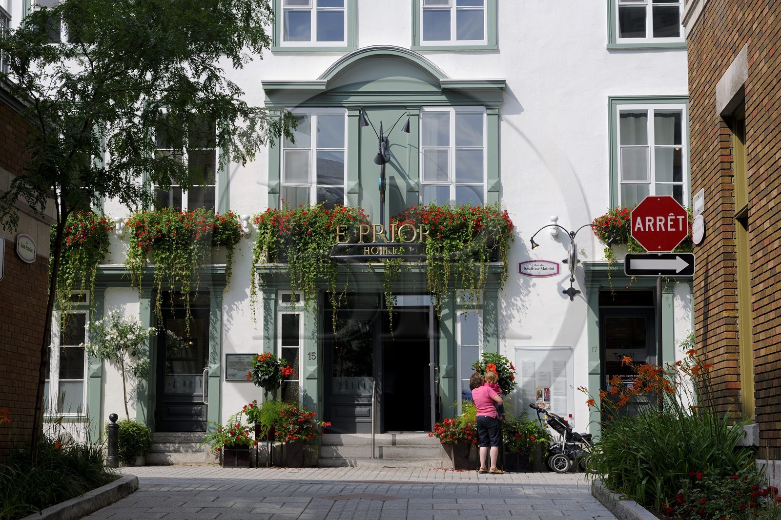 Canada, province de Québec, ville de Québec, Vieux-Québec classé Patrimoine Mondial de l'UNESCO, hotel rue Saint-Pierre dans la partie basse de la vieille ville