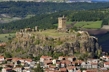 France, Haute Loire, Polignac, Polignac Castle, fortress of the eleventh century on a basalt plateau