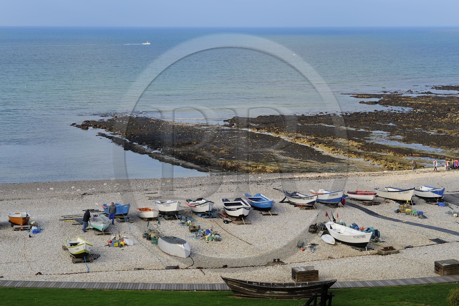 France, Seine-Maritime, Cote d'Albatre, Yport, grounding port on the beach