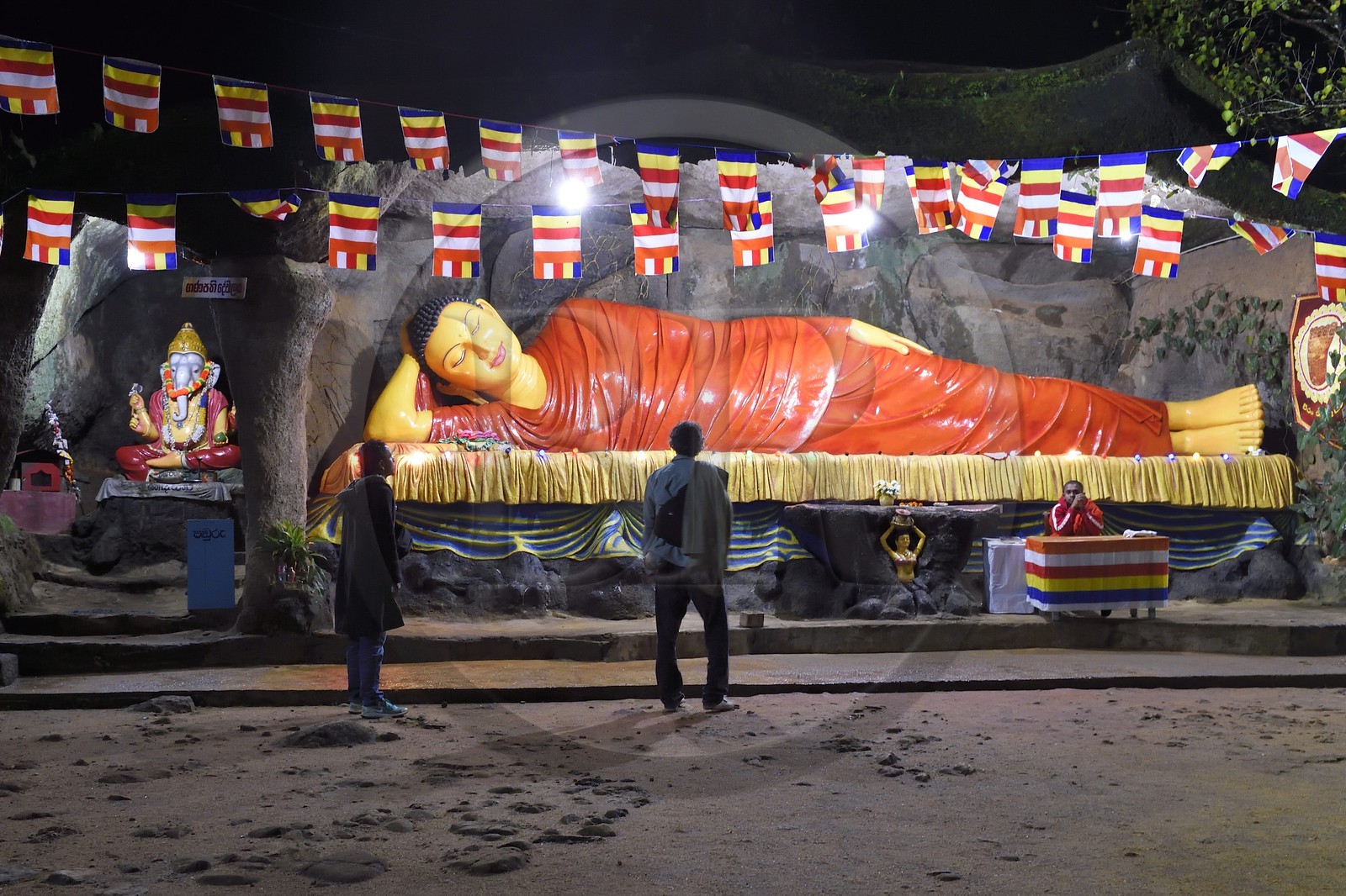Sri Lanka, center province, Dalhousie, lying Buddha on the pilgrims path climbing to Adam's Peak