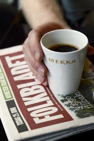 Sweden, Vasterbotten County, Umea, Café Mekka, place frequented regularly by author Stieg Larsson Millenium