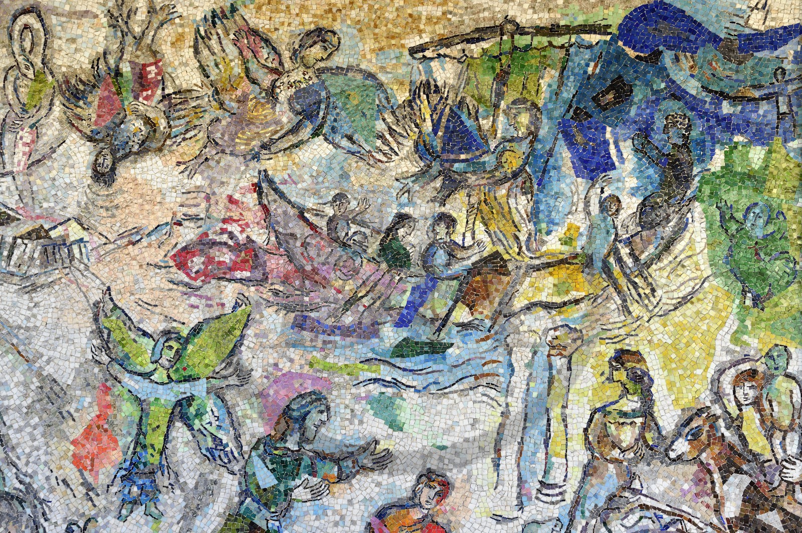 France, Alpes Maritimes, Nice, University of Nice Sophia Antipolis, waiting hall of the Faculty of Law andPolitical Science (Trotabas Campus), the message of Ulysses, mosaic mural by Marc Chagall