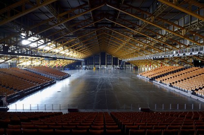 France, Rhône (69), Lyon, salles de concerts halle Tony Garnier de l'architecte Tony Garnier, la structure métallique
