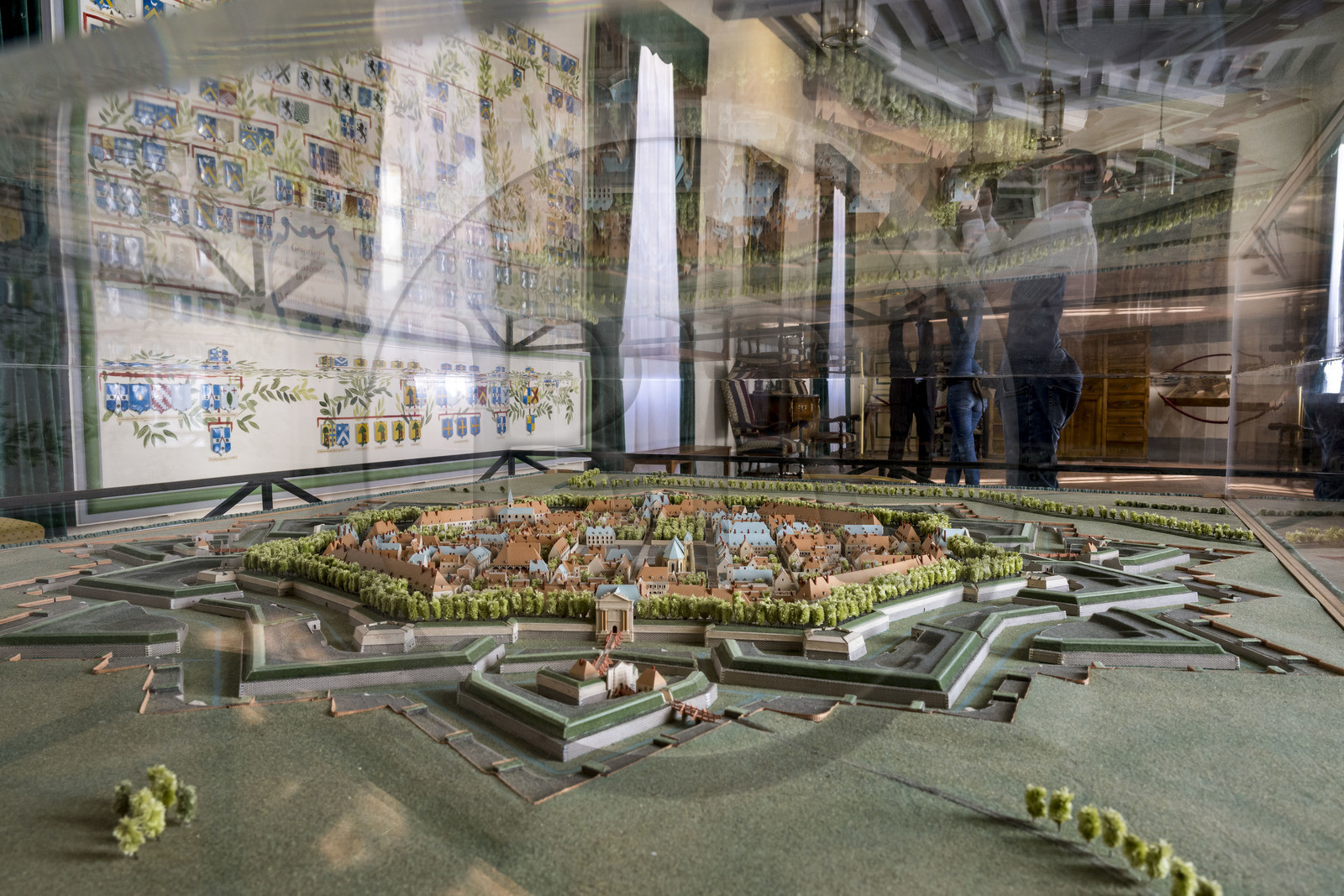 France, Nièvre (58), Parc naturel régional du Morvan, Bazoches, le chateau de Bazoches qui fut propriété du maréchal Sébastien le Prestre de Vauban, maquette de la citadelle de Neuf-Brisach conçue par Vauban