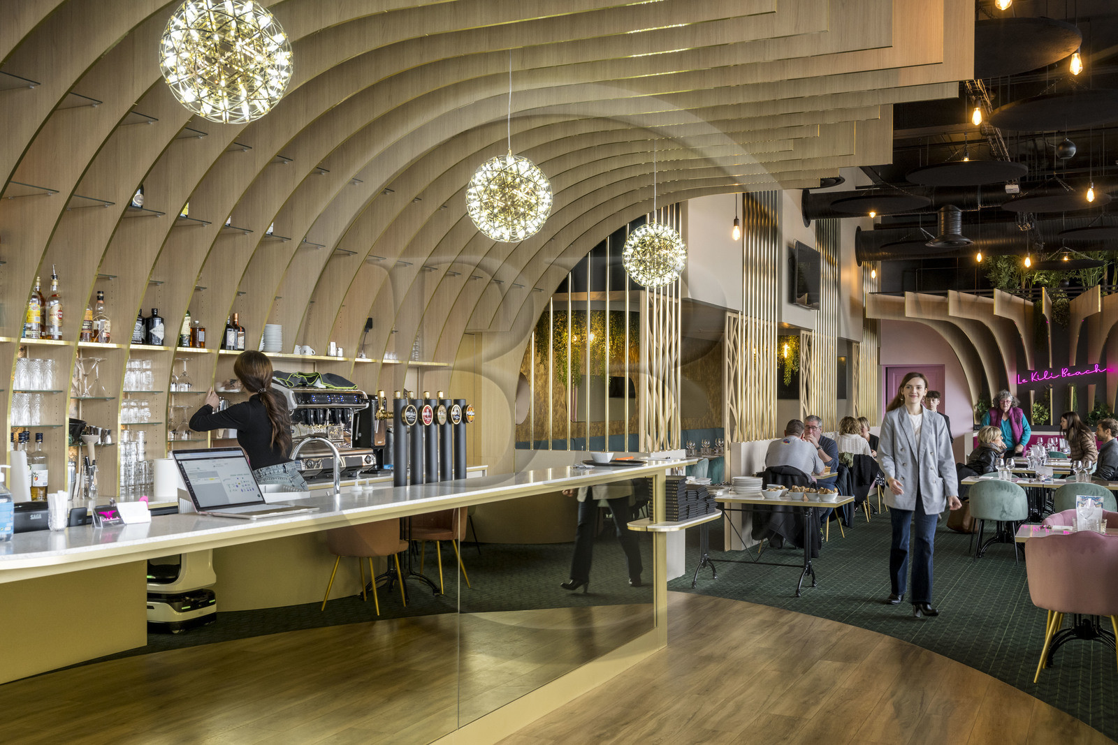 France, Loire-Atlantique, Saint-Nazaire, Kili Beach restaurant in the Ruban Bleu shopping center