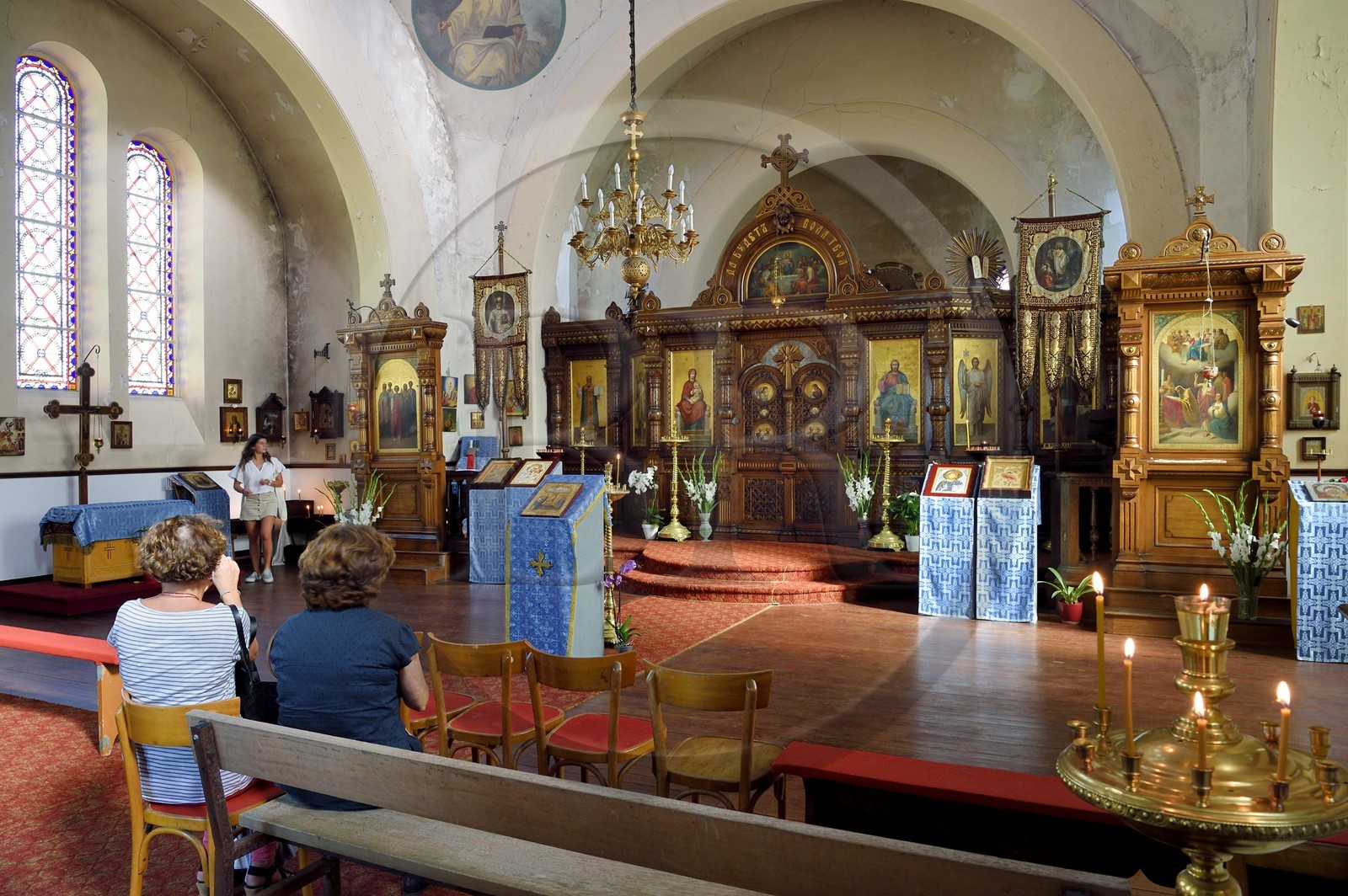 France, Pyrénées-Atlantiques (64), Pays-Basque, Biarritz, l'église orthodoxe de la Protection de la Mère de Dieu et de Saint Alexandre de la Néva construite en 1892 sur le domaine impérial