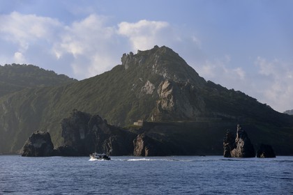 France, Var (83), Iles d'Hyères, parc national de Port Cros, Ile de Porquerolles, la batterie des Mèdes au cap des Mèdes