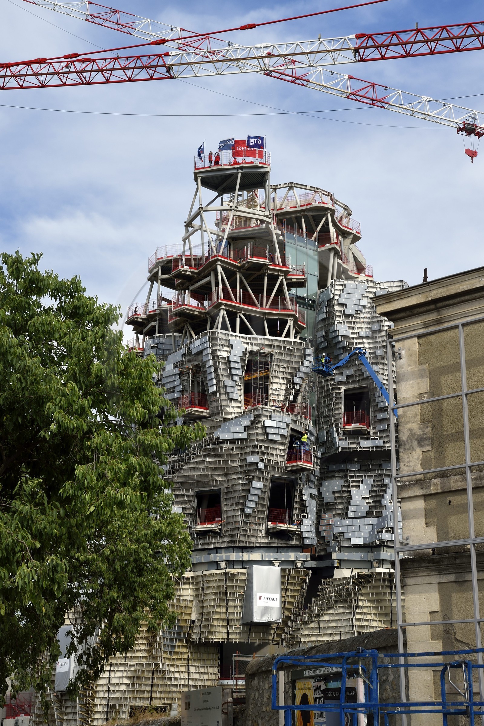 France, Bouches du Rhone, Arles, LUMA Foundation, experimental cultural complex, construction site of the new building designed by Frank Gehry
