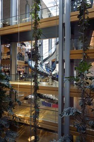 France, Bas Rhin, Strasbourg, European district, the European Parliament, Louise Weiss building, helical structure of the main official staircase inspired by the study of Leonardo da Vinci