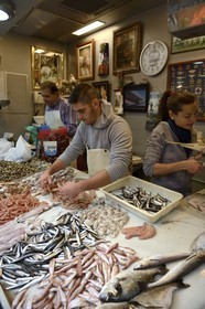 Spain, Andalusia, Malaga,  Mercado Central de Atarazanas, the fish market in the central market