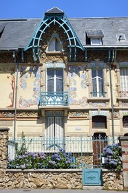 France, Meurthe-et-Moselle (54), Nancy, rue Félix Faure, maison de lotissement Art Nouveau de l'architecte Cesar Pain, villa Les Clématites