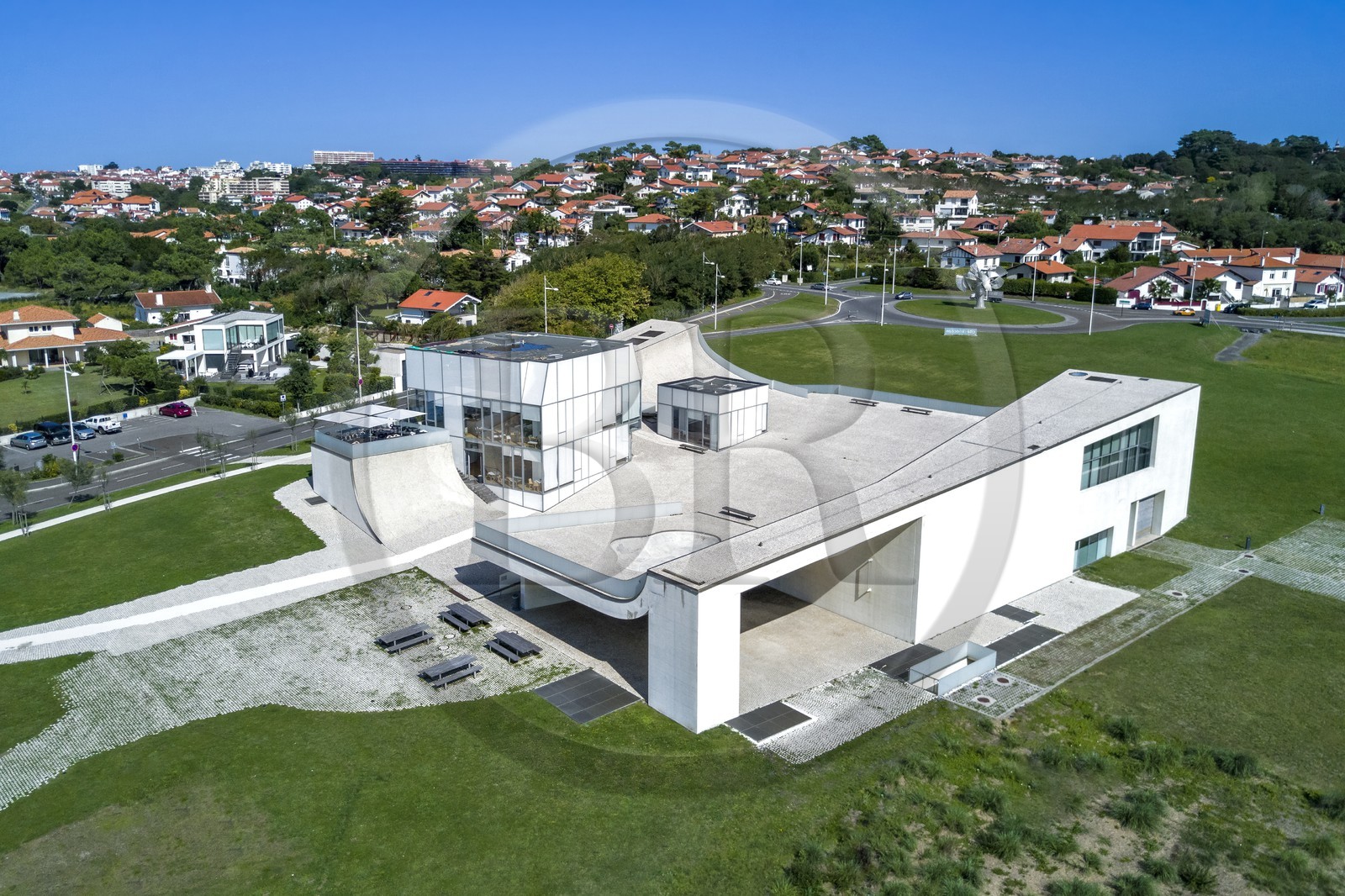 France, Pyrénées-Atlantiques (64), Pays-Basque, Biarritz, la Cité de l'Océan et du Surf de l'architecte Steven Holl (vue aérienne)