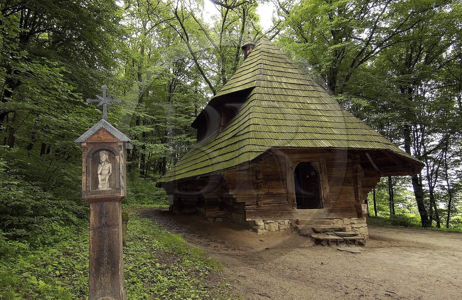 Poland, Sub-Carpathia, ethnographic park of Sanok (ecomuseum), wooden orthodox church of 1750 from the area of Bojkowie, listed as World Heritage by UNESCO