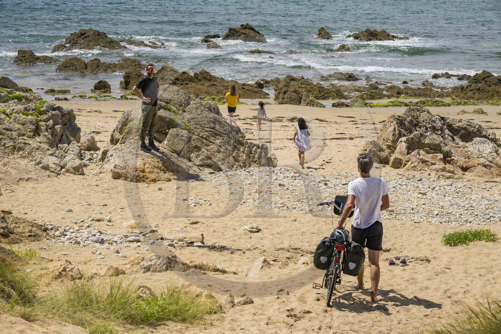 France, Vendée (85), île de Noirmoutier, Noirmoutier-en-l'Ile, plage des Lutins, randonnée à bicyclette