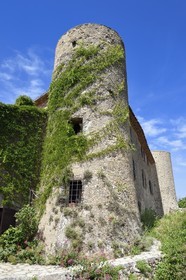 France, Var, the Dracenie, village de Tourtour, labelled Les Plus Beaux Villages de France (The Most Beautiful Villages of France), old castle called Laval castle from the 12th century transformed into a dwelling