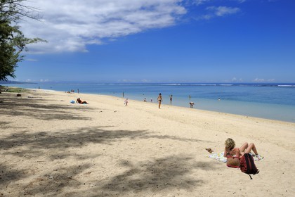 France, île de la Réunion, la Cote Ouest, plage du lagon de Saint-Gilles-Les-Bains, l'Ermitage-les-Bains