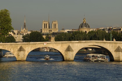 France, Paris (75), les rives de la Seine classées Patrimoine Mondiale de l'UNESCO, le Pont Royal, Notre-Dame et l'Institut de France