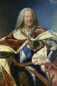 France, Meurthe-et-Moselle (54), Nancy, le Palais Ducal (Palais des Ducs de Lorraine) abrite le Musée historique lorrain, Portrait de Stanislas Leszczinski, roi de Pologne et dernier duc de Lorraine au XVIIIe siècle, par Jean Girardet