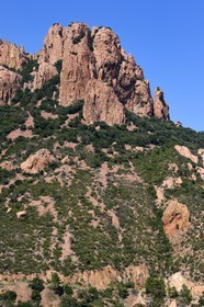 France, Var (83), Agay commune de Saint-Raphaël, massif de l'Estérel, le Pic du Cap Roux