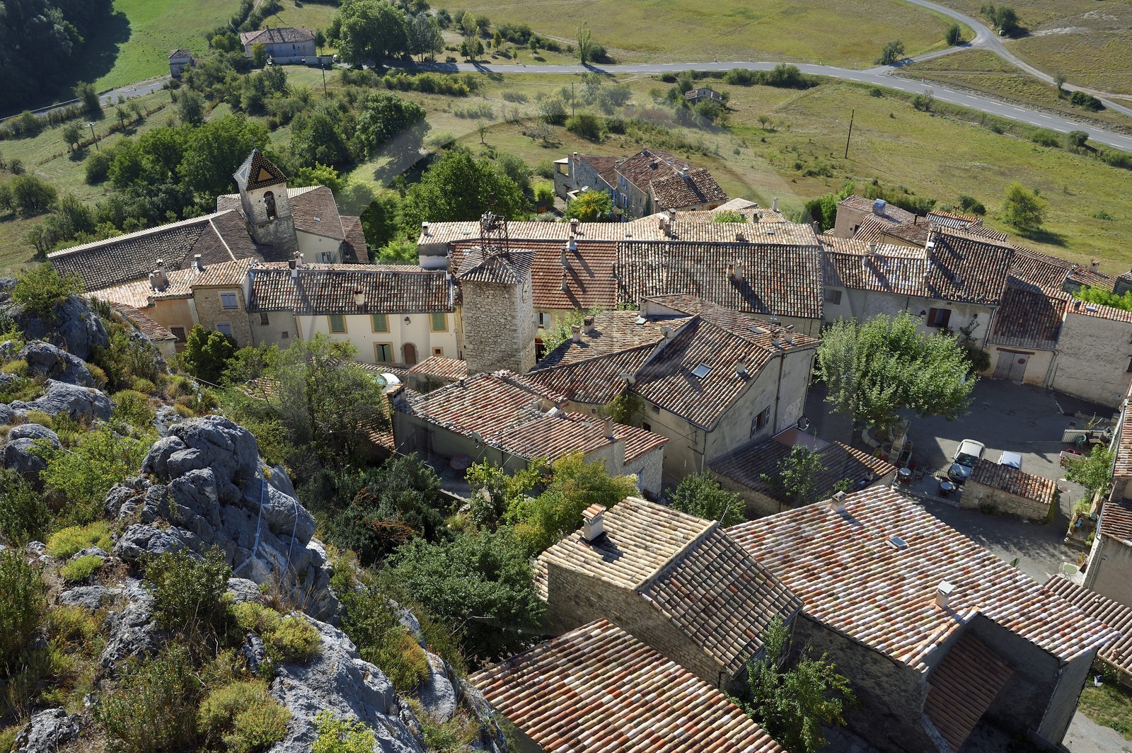 France, Var (83), Parc Naturel Régional du Verdon, village de Trigance qui domine la vallée du Jabron