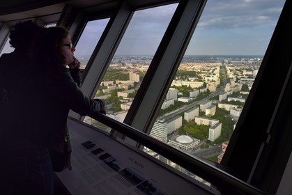 Allemagne, Berlin, la Karl-Marx Allee vue depuis la Tour de Télévision