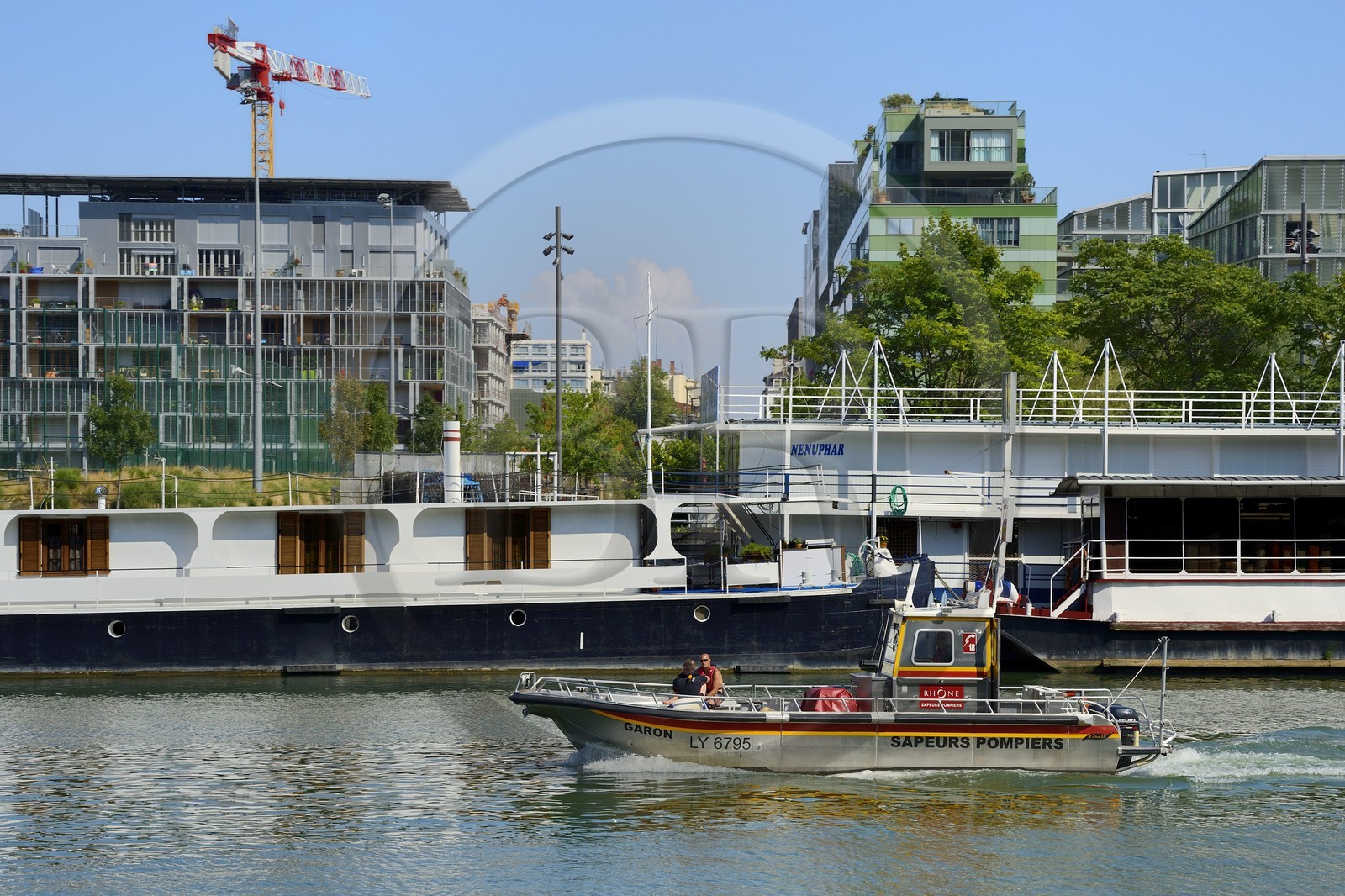 France, Rhône (69), Lyon, nouveau quartier de La Confluence au sud de la Presqu'île, immeubles d'habitation