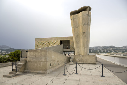France, Bouches-du-Rhône (13), Marseille, oeuvre architecturale de Le Corbusier, classée Patrimoine Mondial de l'UNESCO, la Cité Radieuse par l'architecte Le Corbusier, toit-terrasse
