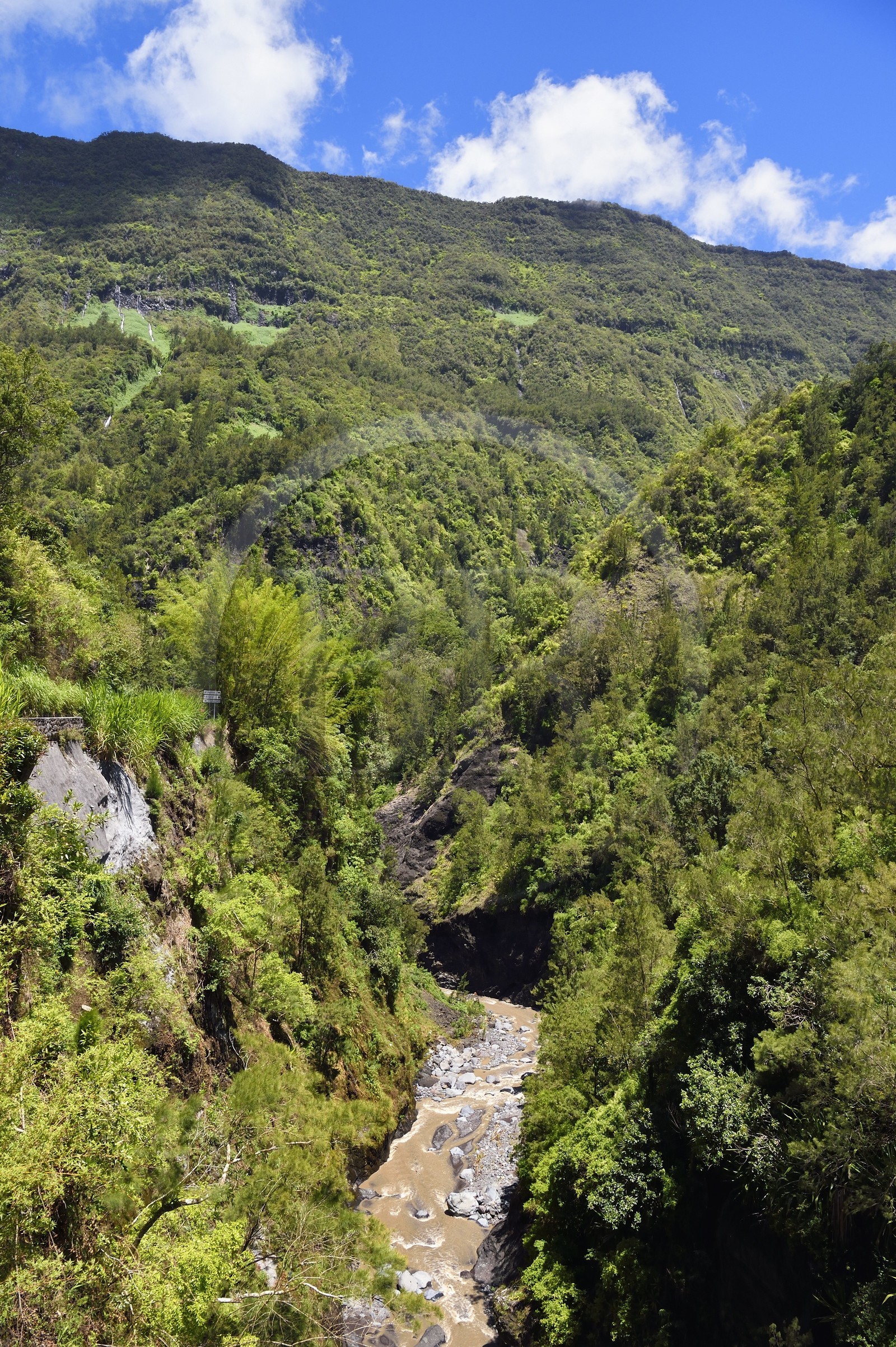 France, Reunion island (French overseas department), Cirque de Salazie, listed as World Heritage by UNESCO, Rivière du Mat river