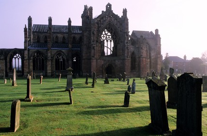 Royaume-Uni, Ecosse, région des Borders, ruines de l' abbaye de Melrose
