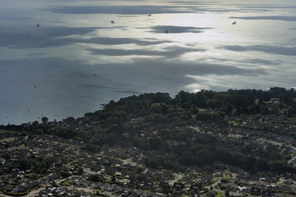 Royaume-Uni, Angleterre, Hampshire, Ile de Wight, Bembridge, quartier de Seaview (vue aérienne)