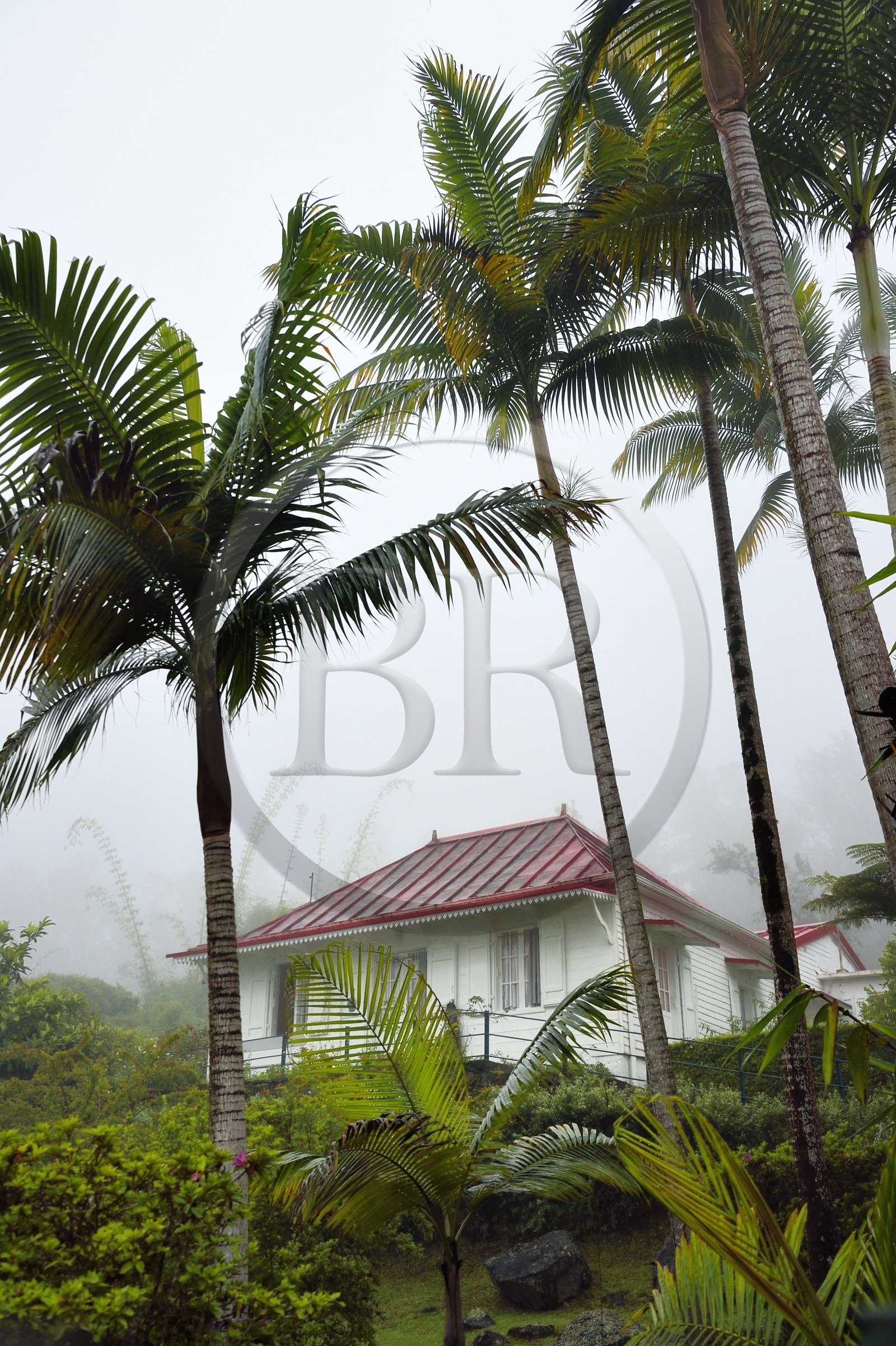 France, Ile de la Reunion, Cirque de Salazie, classé Patrimoine Mondial de l'UNESCO, Hell-Bourg, labellisé les Plus Beaux Villages de France, case créole traditionnelle