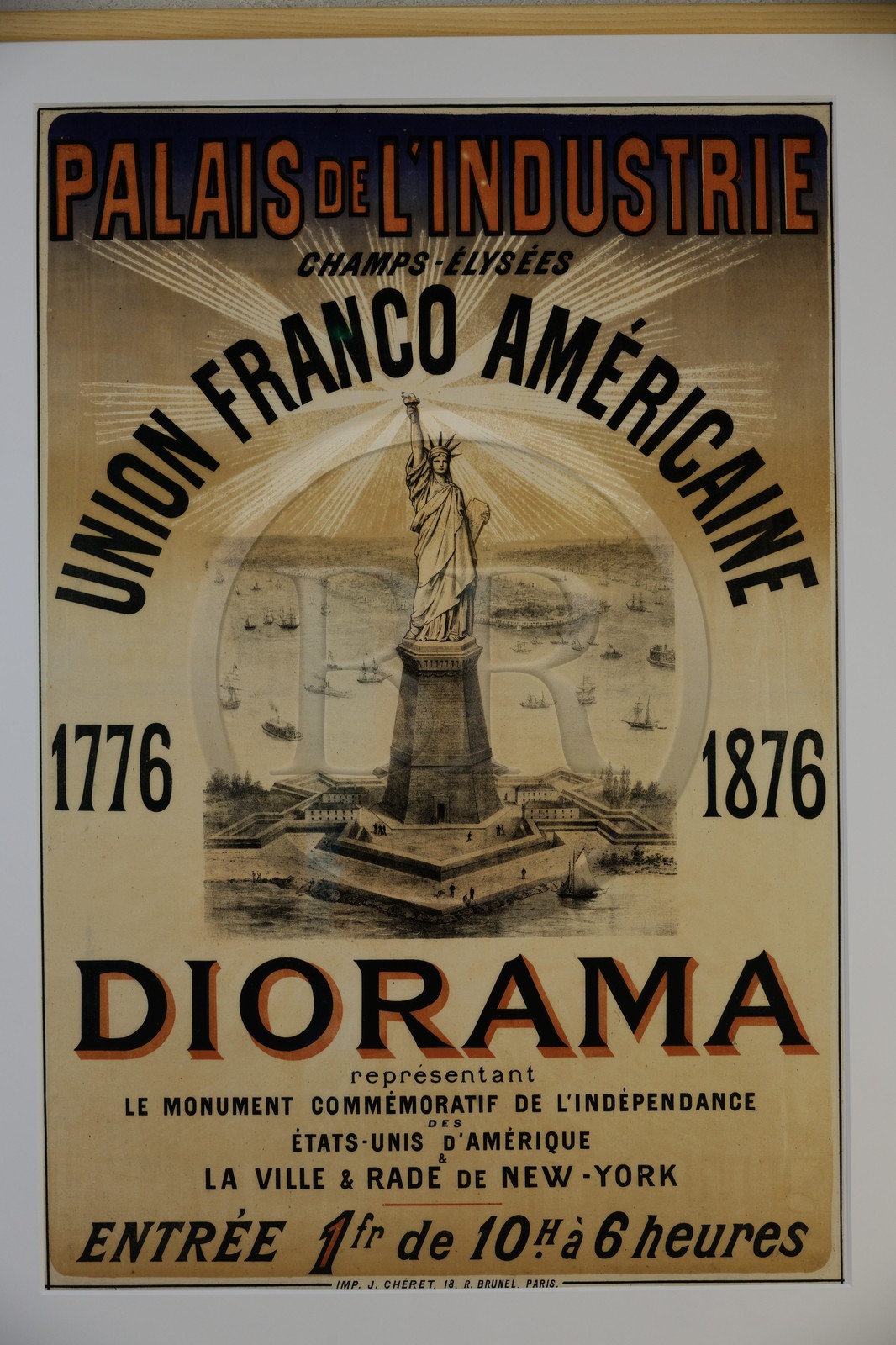 France, Haut Rhin, Colmar, Museum and birth house of Bartholdi, poster of the Statue of Liberty