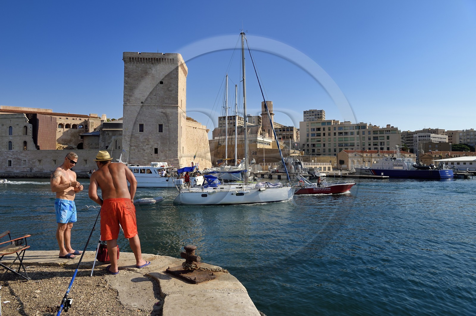 France, Bouches-du-Rhône (13), Marseille, le Fort Saint Jean à l'entrée du Vieux Port
