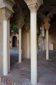 Spain, Andalusia, Malaga, the Alcazaba, pillars in the Maldonnado and Mudejar Armor tower