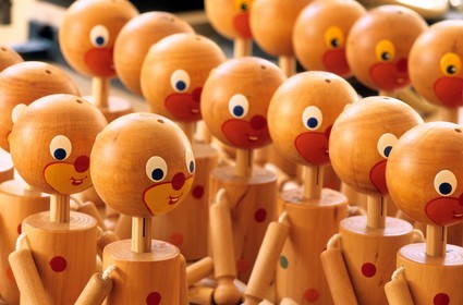 France, Jura, Moirans-en-Montagne, traditional manufacture of wooden dolls and puppets by the Chaliluce company